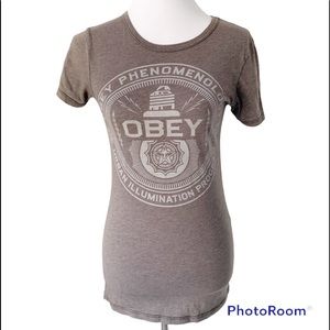 Obey Graphic Grey Tee Shirt